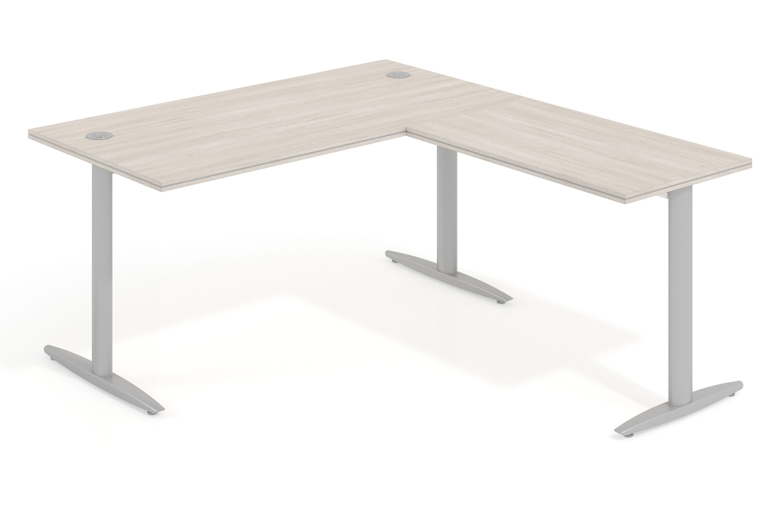 Mesa de escritorio en L work due estructura aluminio
